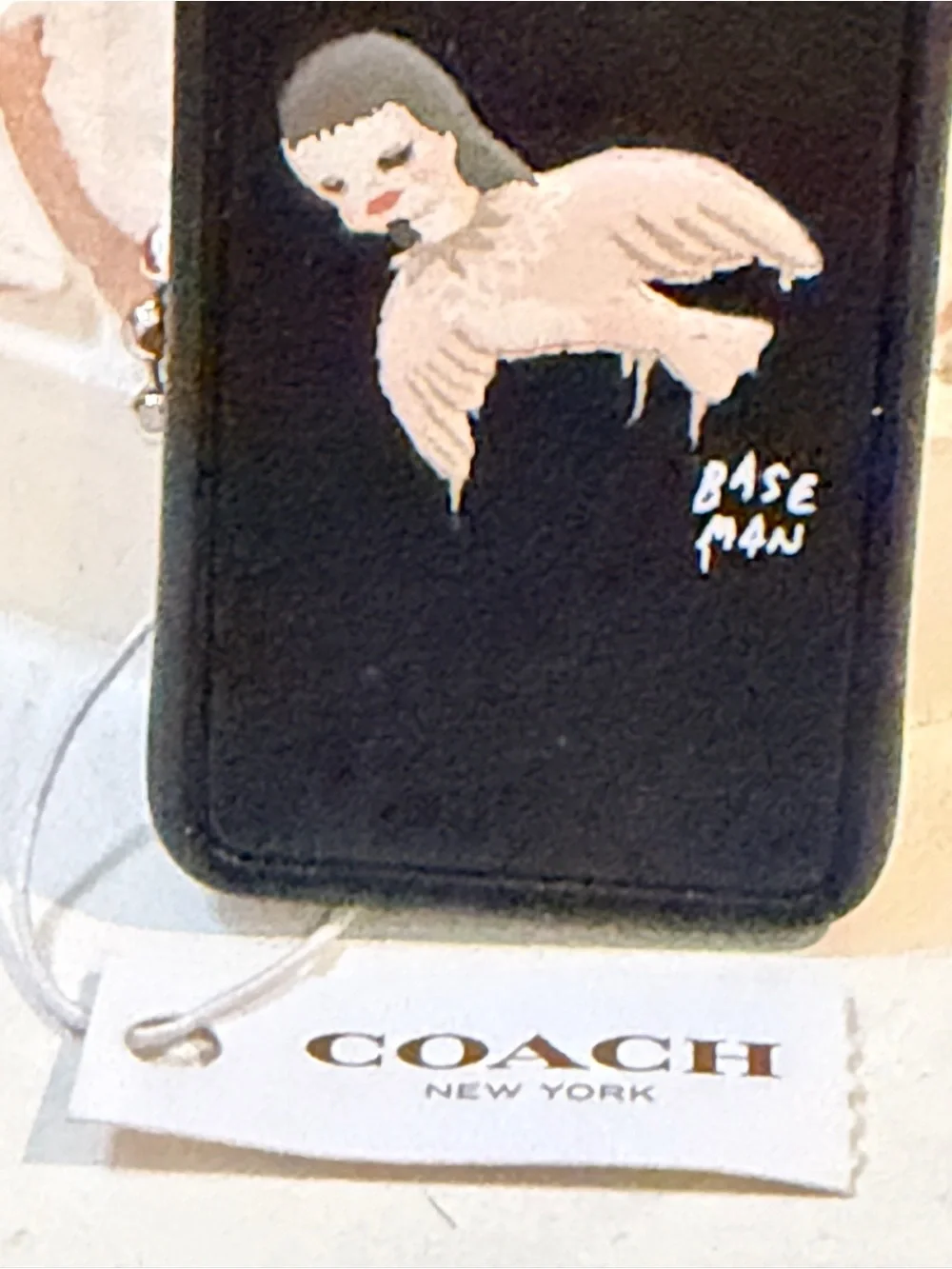 COACH X Baseman Black Leather hangtag “Bird Girl Kiki”